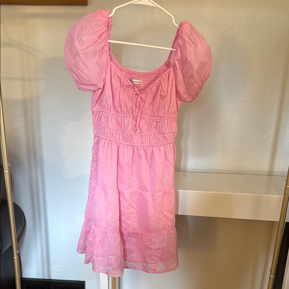 Pink Puff Sleeve summer dress